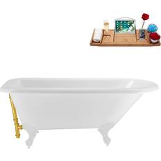 Claw Foot Bathtub Freestanding Bathtubs Streamline Claw Foot Bathtub 62 Inch Soaking Clawfoot Tub