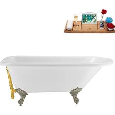 Claw Foot Bathtub Freestanding Bathtubs Streamline Claw Foot Bathtub Clawfoot Tub and Tray 61.8 x 28.9 x 24.2 in