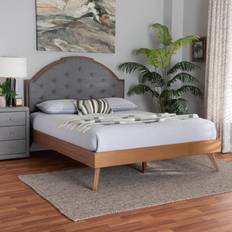 Baxton Studio King Beds Baxton Studio Blanchard Fabric and Wood Platform Bed King Size