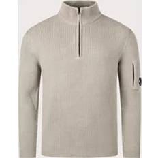 Full Rib Quarter Zip Knitted Jumper - Tan