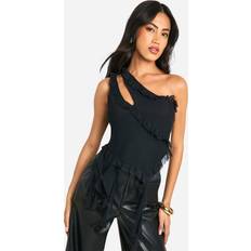 boohoo Asymmetric Mesh Top Cotton On Marlow - Black