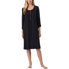 XS Nightgowns Eileen West Ruffled Lace-Trim Waltz Nightgown - Black