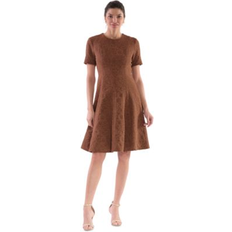 Julia Jordan Women's Short-Sleeve A-Line Dress - Cocoa