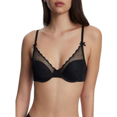 Skarlett Blue Siren Lightly Lined Dotted Lace Bra - Black
