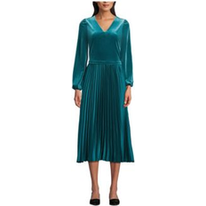 Velvet Clothing Lands' End Velvet and Satin Duet Midi Dress - Evening Teal