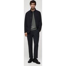 Mango Herre Bukser Mango Coolmax Stretch Fabric Slim-Fit Pants - Dark Navy