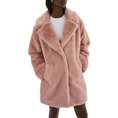 Poliuretano Abrigos Lamarque Linnea Oversized Faux Fur Coat - Smoky Pink