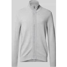 Marc O'Polo Homme Cardigans Marc O'Polo Regular Fit Strickjacke aus Reiner Baumwolle - Silber Melange