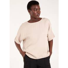 Beige - Viscose Blouses Blue Vanilla Button Back Viscose Top - Beige