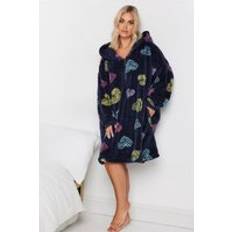 Yours Soft Touch Printed Snuggle Hoodie - Dark Navy