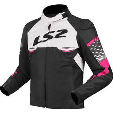 Women Motorcycle Jackets LS2 Apex waterproof Ladies Motorcycle Textile Jacket, black-white-pink, for Women Woman
