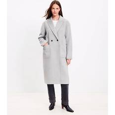 Abbigliamento esterno Plus Size Twill Patch Pocket Coat - Light Grey