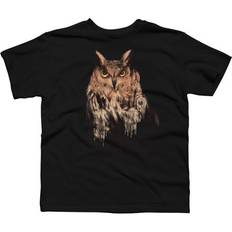 Children's Clothing Design by Humans The Grand Duke of Owls Graphic Tee - Black