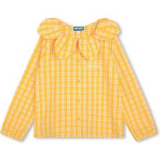 Organic Cotton Shirts Children's Clothing Casual Plaid Checked Short Sleeve Shirt - Yellow