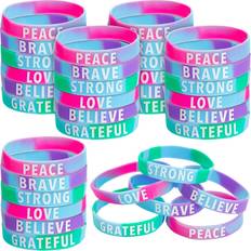 Juvale Inspirational Rubber Bracelets - Motivational Silicone