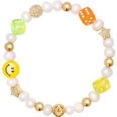 Nialaya Armband Nialaya Men's Pair of Dice Pearl Bracelet - Multi