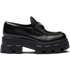 Prada Monolith 55mm Leather Loafers - Black