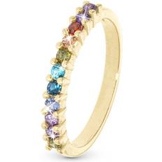 Ringe på tilbud Christina Rainbow Ring med Multifarvet Zirkonia - Forgyldt Sølv