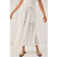 Rebecca Taylor Geo Eyelet Pleated Maxi Skirt