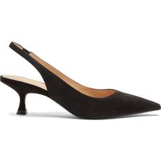 Stuart Weitzman Naomi 50 Slingback - Black/Suede