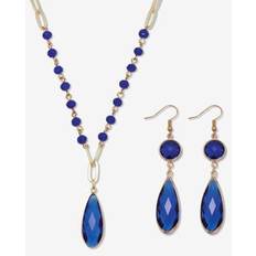 Women Jewelry Sets Women's Blue Crystal Goldtone Vintage-Inspired Jewelry Set by PalmBeach Jewelry in Blue