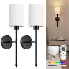 NIORSUN Battery Operated Black Wireless Lights Wall light