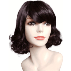 Temu 12 Inch Short Bob Curly Wavy Hair Wig