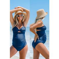 Tankinis Women S Long Sleeve Maternity Set - Blue