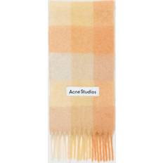 Soft Checkered Mohair Scarf - Peach