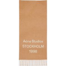 Acne Studios Halsdukar & Sjalar Acne Studios Scarf Logo Jacquard Wool - Camel