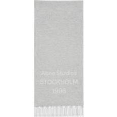 Acne Studios Halsdukar & Sjalar Acne Studios Scarf Logo Jacquard Wool - Ljusgrå