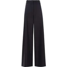 Khaite Virgin Wool Striped Trousers - Blue
