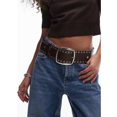 Mango Belts Mango Studded Edge Large Buckle Belt - Brown