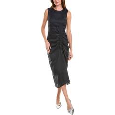 Denim - Midi Dresses Ruched Midi Dress - Black