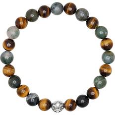 Nialaya Armband Nialaya Men's Wristband With Aquatic Agate - Multi