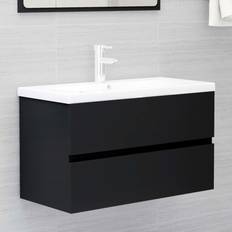 Handfat 45 cm vidaXL Tvättställsskåp Svart 80x38.5x45 cm