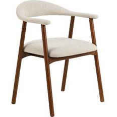 Sessel MID.YOU Armlehnstuhl Beige Walnuss Sessel 75.5cm
