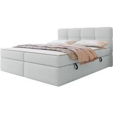 180cm - 200cm Sängpaket Mirjan24 Leckersbo Kontinentalsäng 180x200 cm Ljusgrå Sängpaket