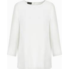 Women Blouses Emporio Armani Envers Satin Blouse with 3/4 Sleeves - White