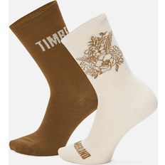 Timberland Women Underwear Timberland Floral Crew Socks - Oatmeal Heather