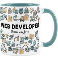 Home Web Developer Mug - Novelty It Worker Blue Cup & Mug