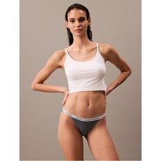 Calvin Klein Swimwear Calvin Klein Modern Logo String Bikini - Grey/Blue Performance