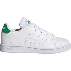 adidas Kid's Advantage Lifestyle Court Lace - Cloud White/Green/Core Black