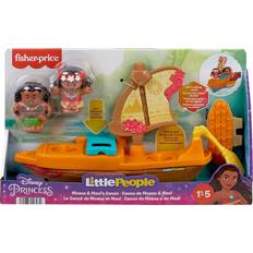 Plastic Play Set Fisher Price Little People Moana Toys, Moana Maui's Canoe, Toddler Toys Multi-Color