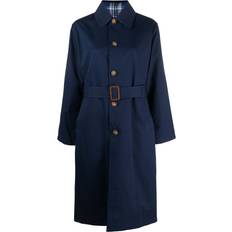 Polo Ralph Lauren Women Coats Polo Ralph Lauren Single Breasted Cotton Midi Coat - Blue