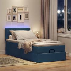 vidaXL Ottoman Seng Med Madras LEDs 90x200 cm Blå Sengesæt