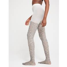 Lindex Leopard Print Tights - Beige/Neutral