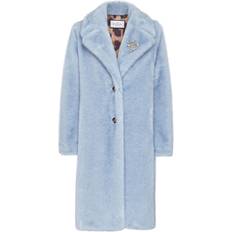 Philipp Plein Coats Philipp Plein Appliqué Faux-Fur Coat - Blue