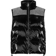 Philipp Plein Vests Philipp Plein Crystal Embellished Padded Gilet - Black