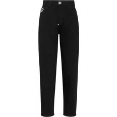 Philipp Plein Women Trousers & Shorts Philipp Plein Heart Crystal Embellished Tapered Jeans - Black